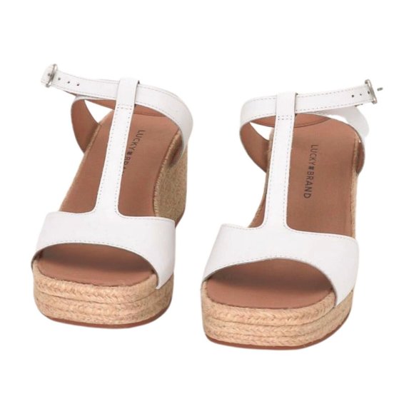 Lucky Brand Womens VALKI Wedge Sandal, White, 8 - Picture 2 of 6